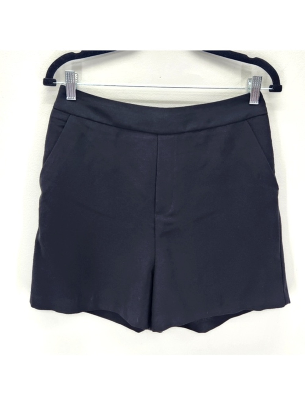 Skies Are Blue Black High-Waist Tailored Shorts
